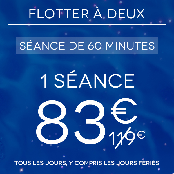 Flotter à deux - 1 séance de 60 min à Body Float Villeneuve d'Ascq (Tarif liberté)